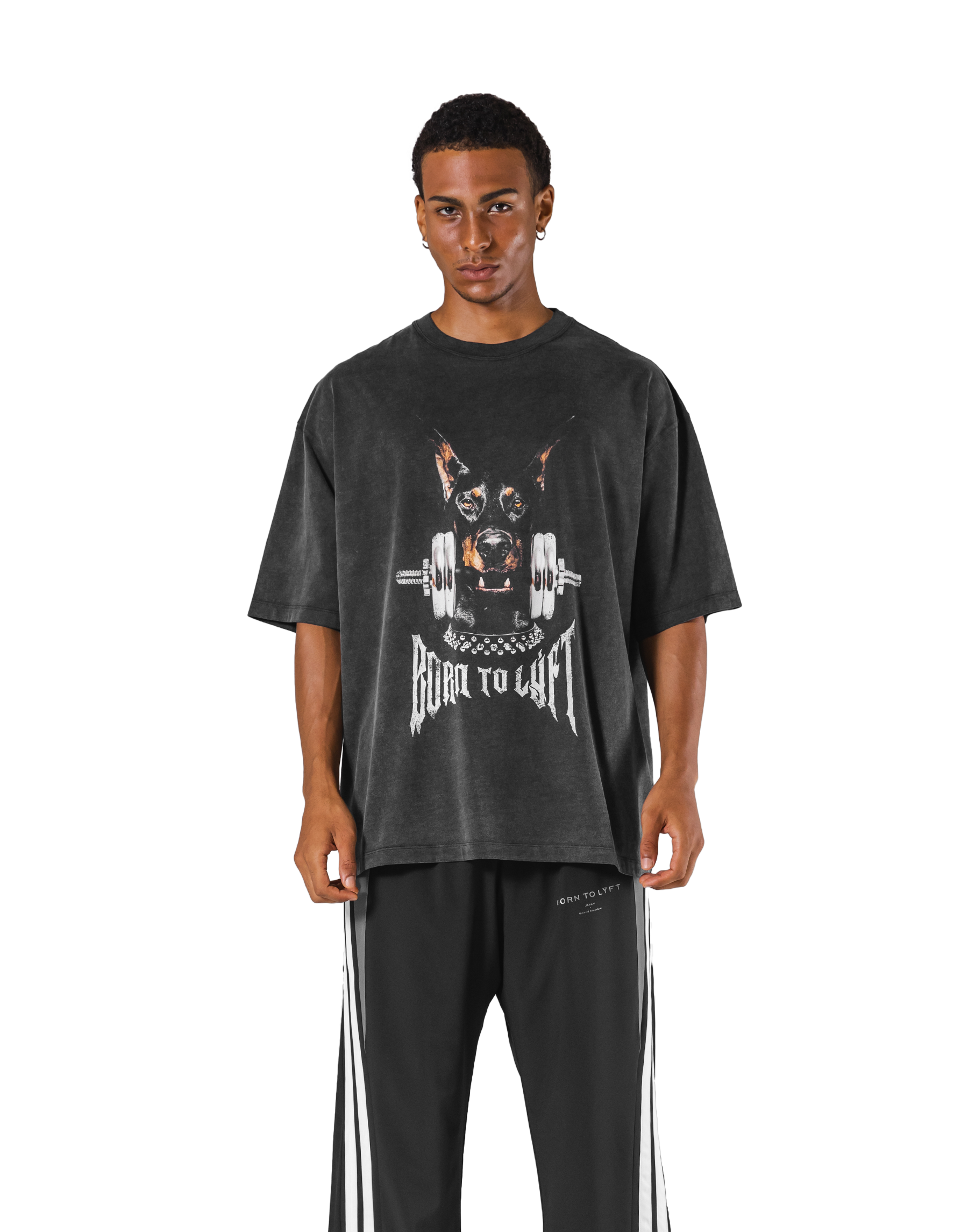 Dog Graphic Vintage Big T-Shirt - Black – LÝFT
