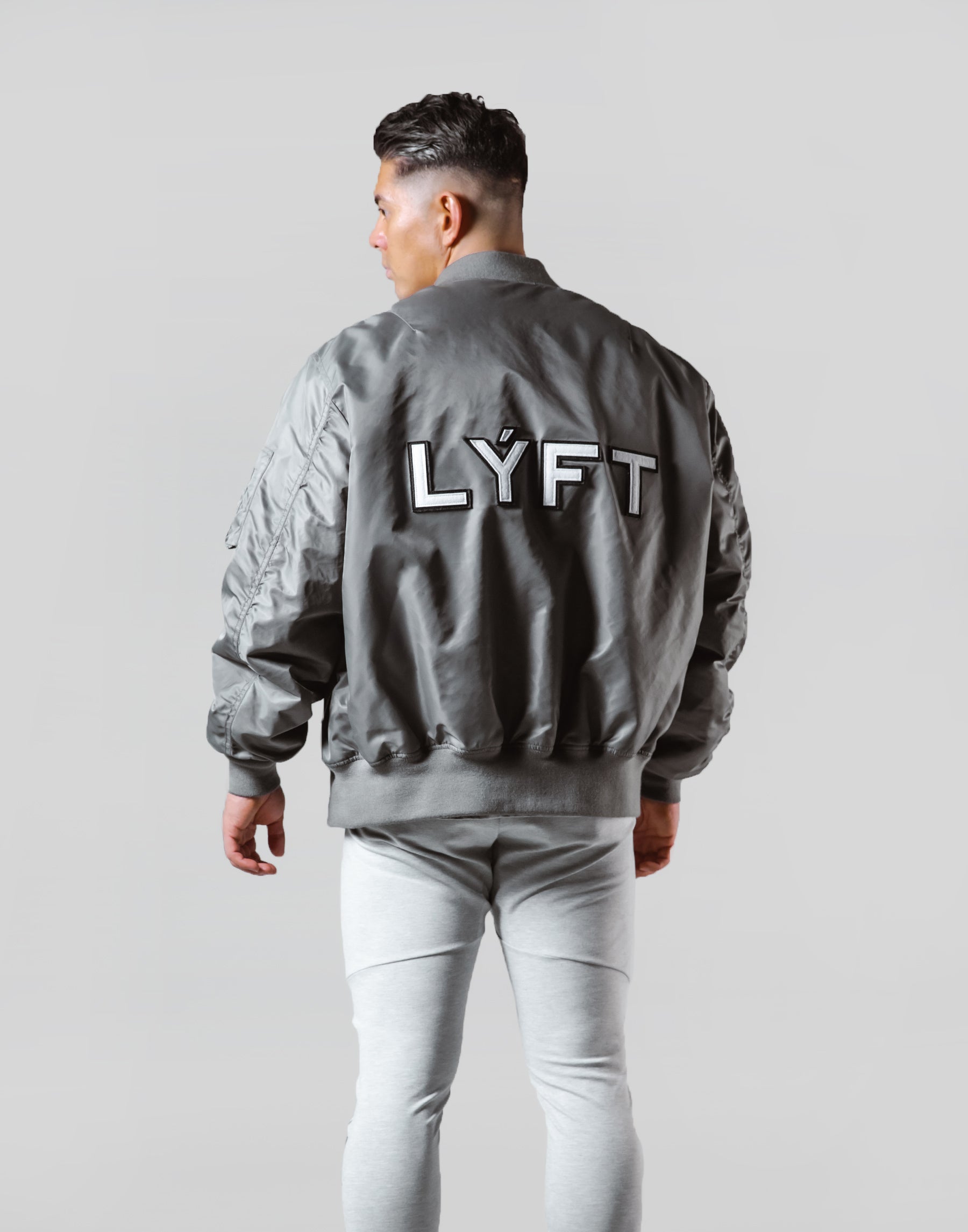 LÝFT Logo Patch MA-1 Jacket - D.Grey