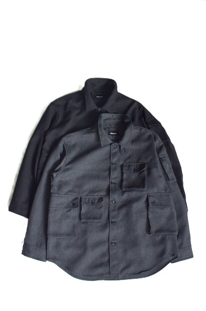 MODMNT T／TWEED UTILITY CPO SHIRT [Lampa]