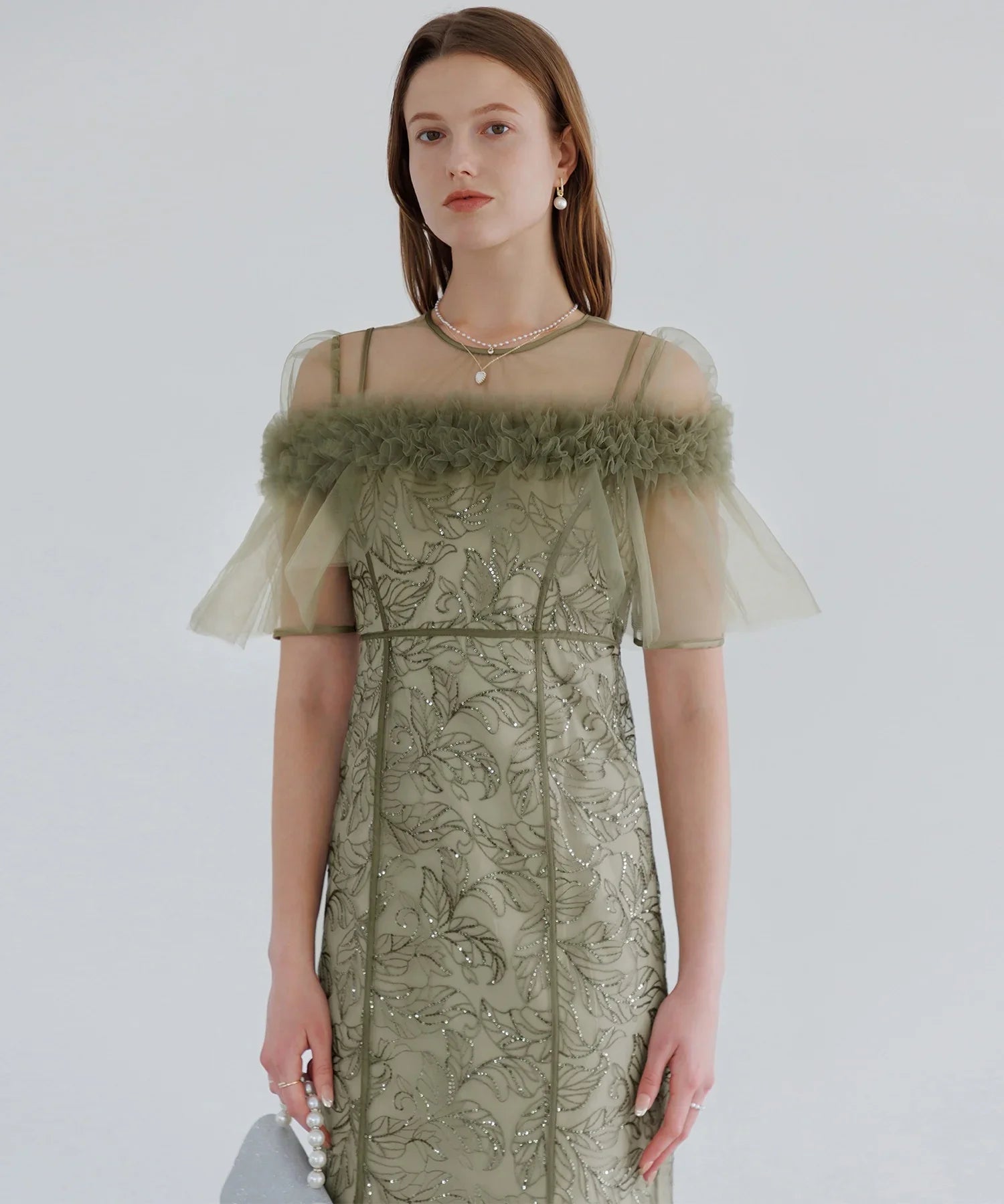 当日発送】3WAYフラワーチュールアシンメトリーIラインドレス