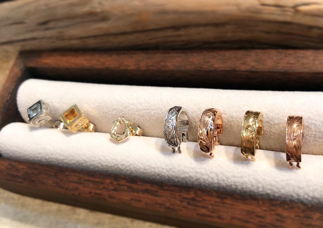 フープピアス（ピンクゴールド） - ハワイアンジュエリー Lono（ロノ