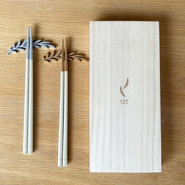 夫婦箸 & 箸置きセット 月桂樹 げっけいじゅ【送料無料】初膳 夫婦箸