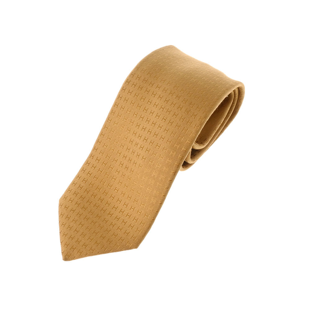 エルメスH柄 ゴールド メンズ シルク100％ ネクタイ HERMES – 銀蔵