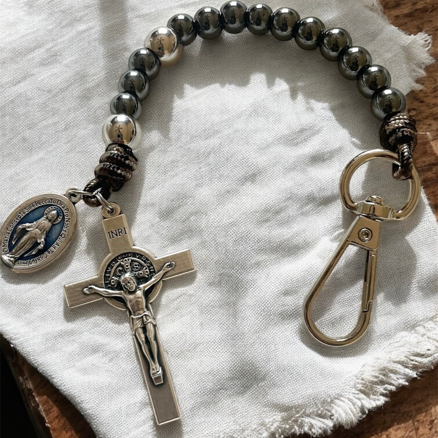Miraculous Medal x Saint Benedict Keychain Rosary – Gracious and Wise