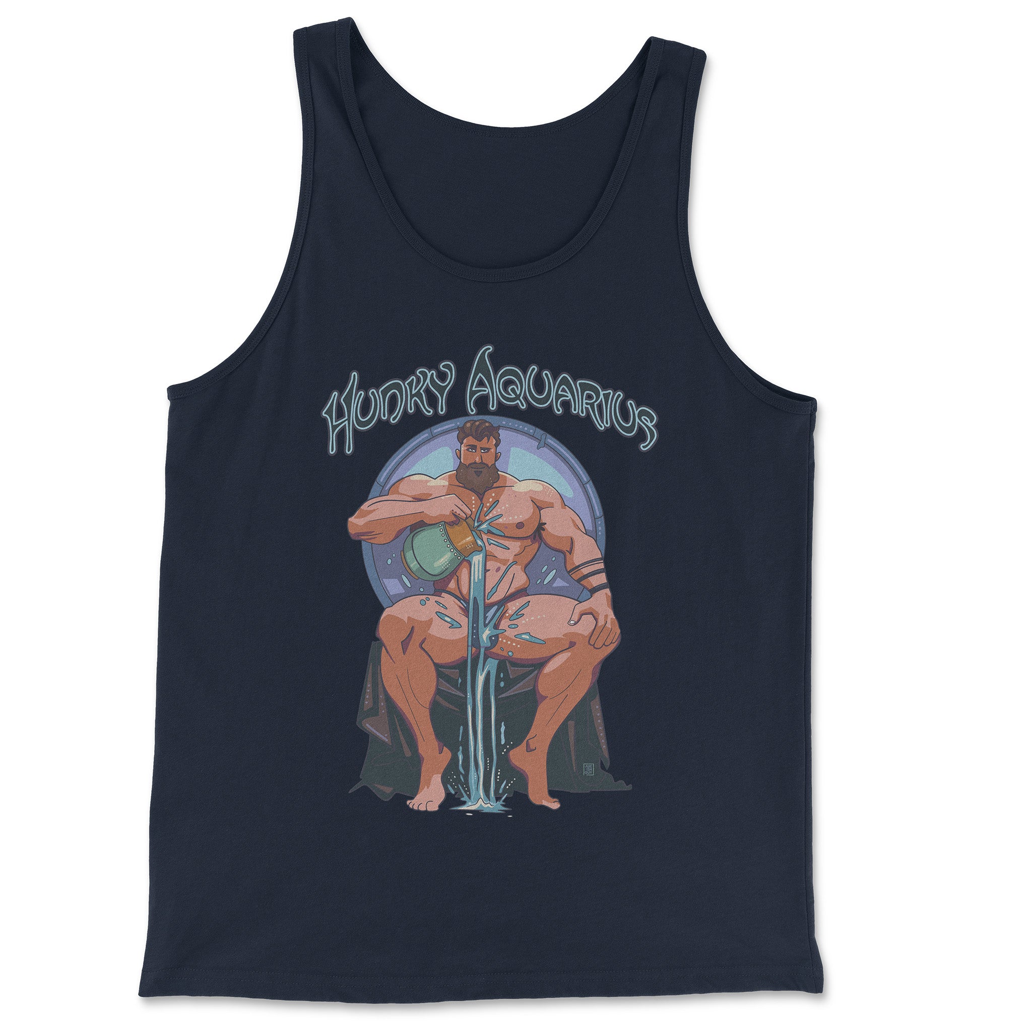Stand Out in the Hunky Aquarius Zodiac Tank Top by Axeish Guy