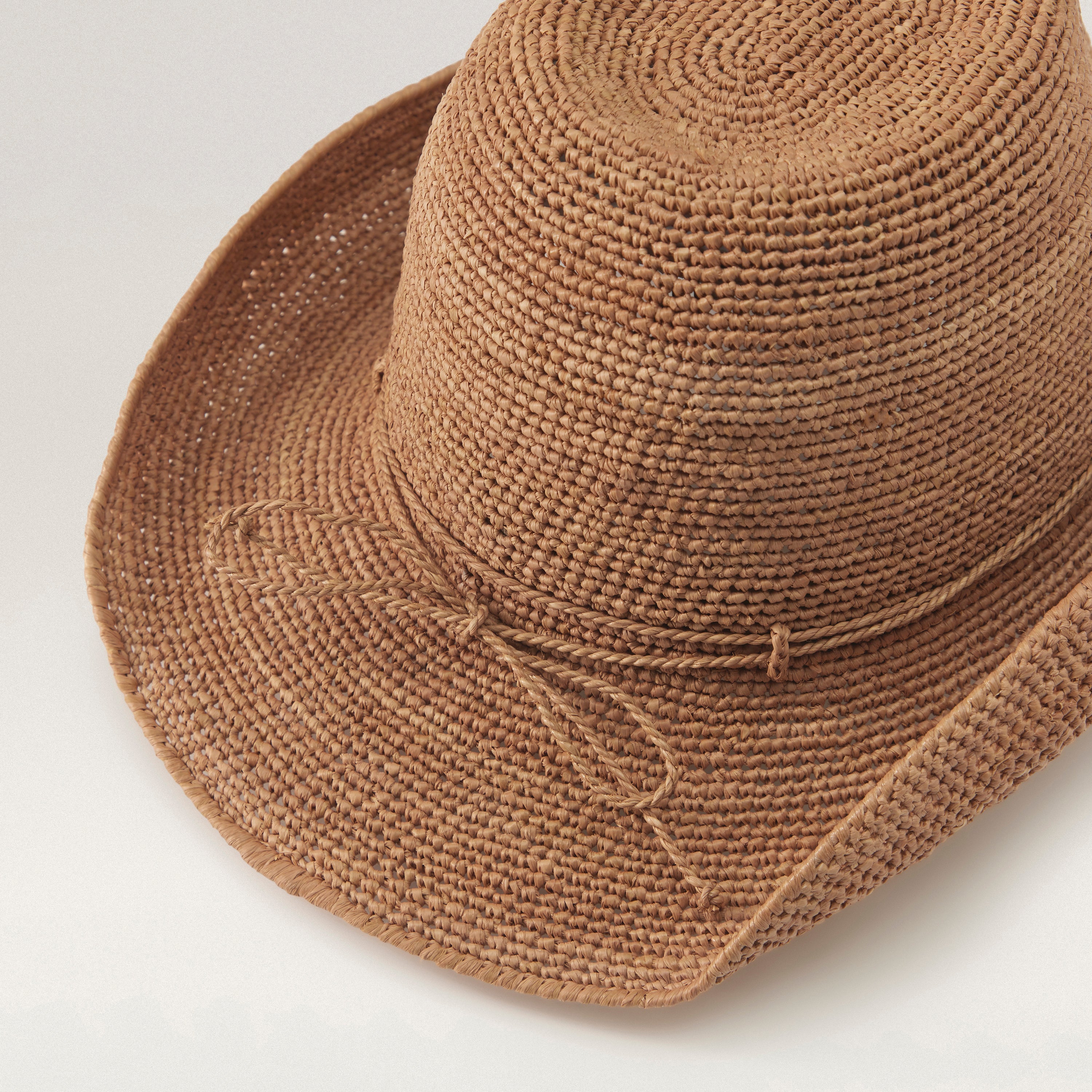 Buy Belen Raffia Crochet Fedora - Nougat - Helen Kaminski