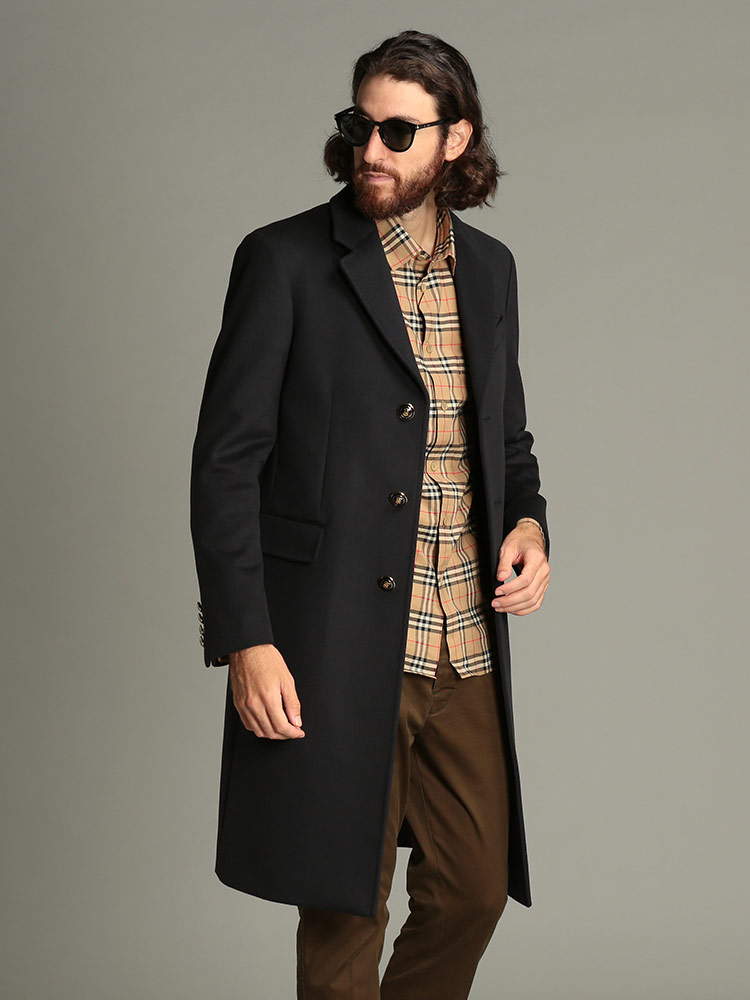 BURBERRY バーバリー メンズ ウール カシミア チェスターコート TBロゴ