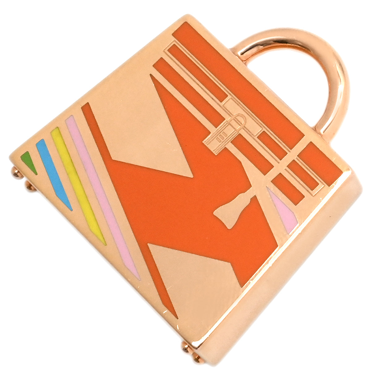 エルメスのキュリオジテ クレ Hチャーム ペンダントトップ（ゴールド