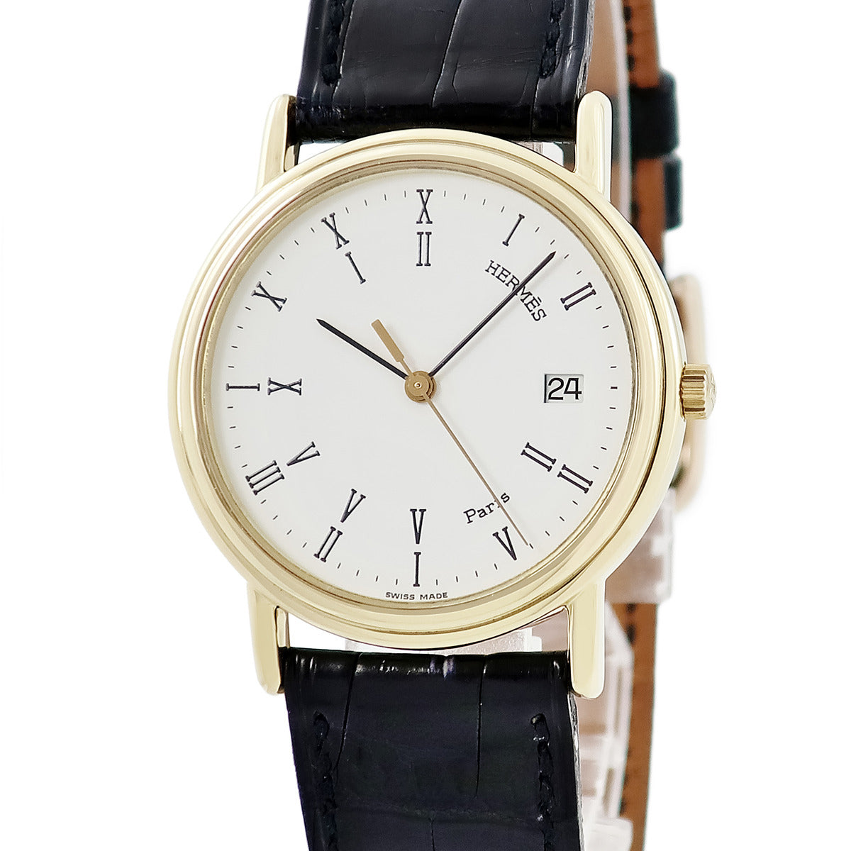 エルメス HERMES マゼラン クオーツ メンズ レディース K18YG無垢