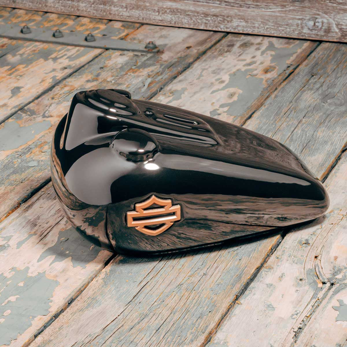 Harley-Davidson® Open Bar & Shield® Ceramic Gas Tank Bank | Gloss