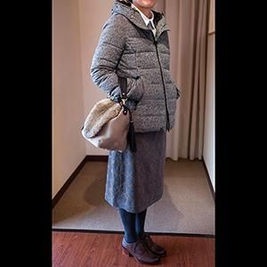 TATRAS [タトラス] CERTOSAツイード調ミドル丈ダウン モカ | Lin total