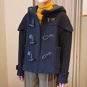 ミナペルホネン nordic moss ショートダッフルコート #navy | Lin