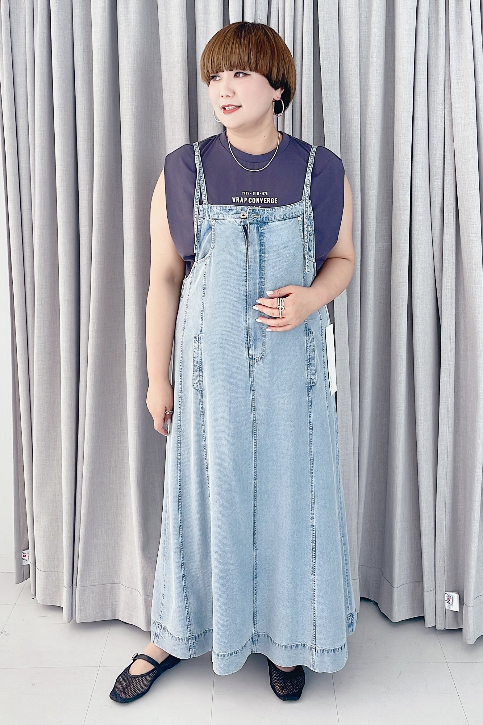 ayane】テンセルデニムジャンパースカート/826504