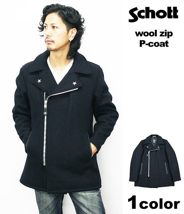 Schott 769 ウールZIP Pコート・ショット メルトン Pコート・Pコート