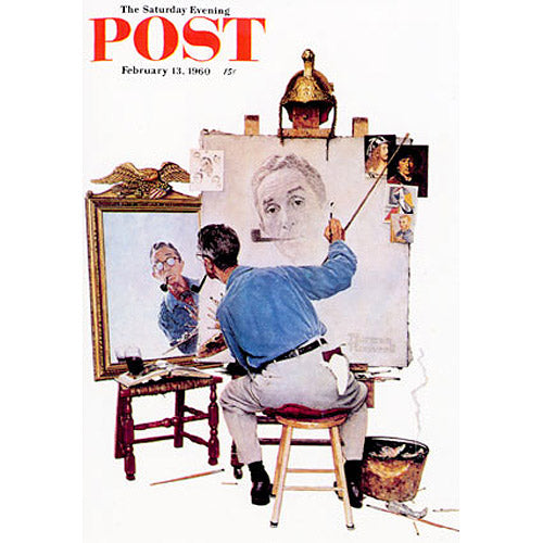 Triple Self Portrait Postcard – Norman Rockwell Museum Store