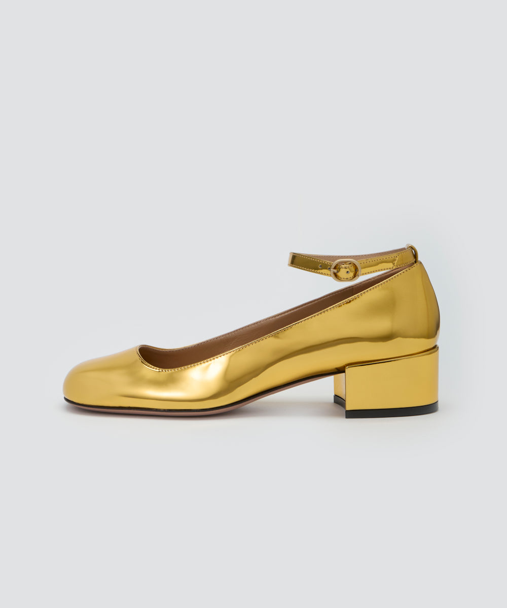 PELLICO ペリーコ スクエアトゥパンプス 25cm イエロー4cm美品 PELLICO