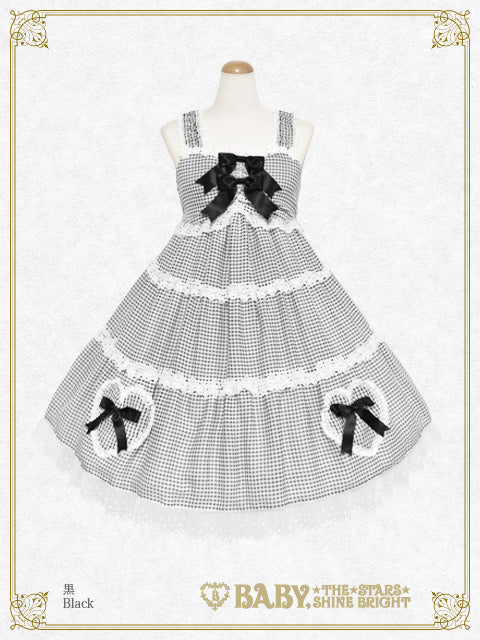 Fluffy Gingham Heart ベビードールジャンパースカート – BABY, THE