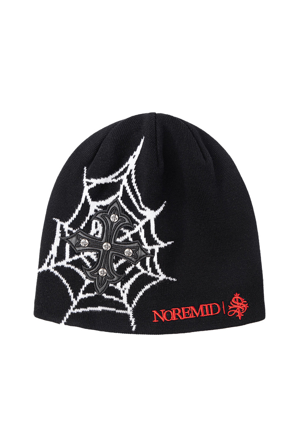 Noremid X Supplier Spier Web Cross Leather Patch Beanie｜SUPPLIER