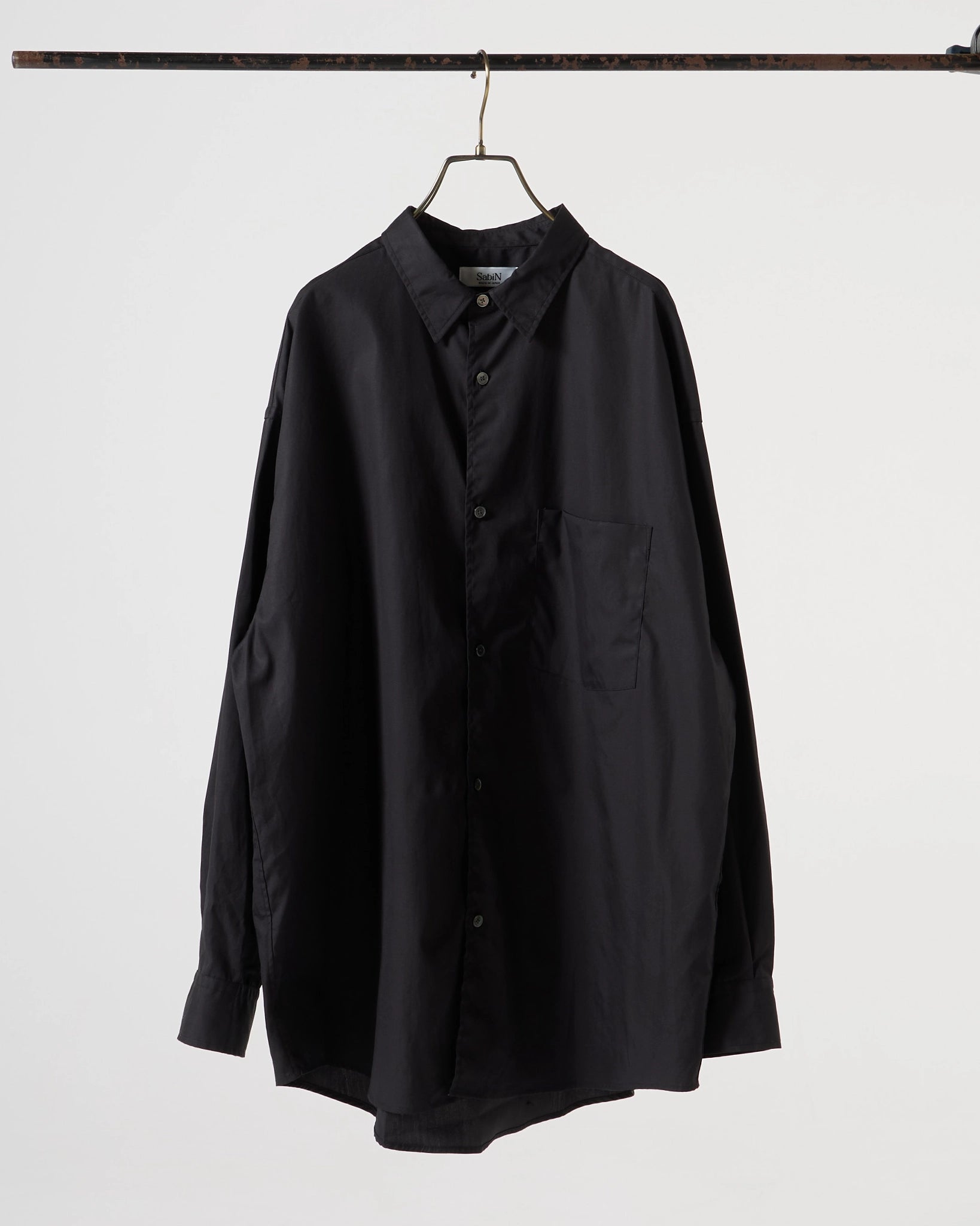 100/2 broad regular collar shirt (Black) – SabiN