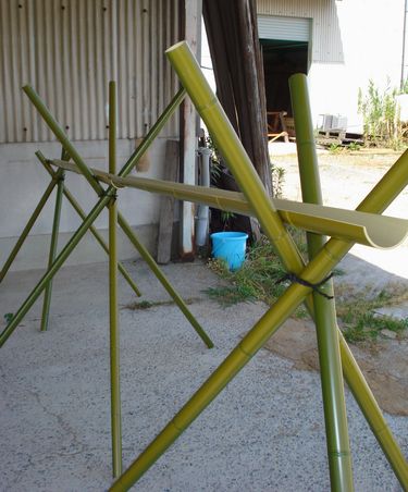 SKK 流しそうめん用 プラ竹（青竹）」【SKK佐々木工業】