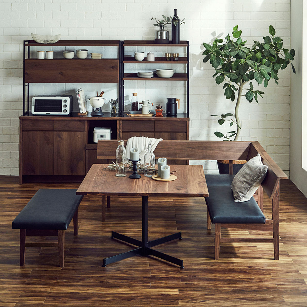 レイキⅡ リビングダイニングベンチ 肘あり