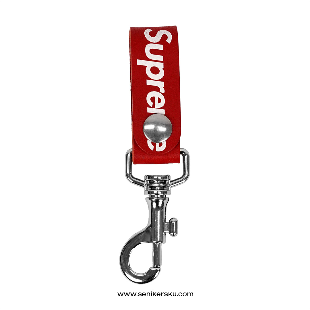 Supreme Leather Key Loop Red | Senikersku