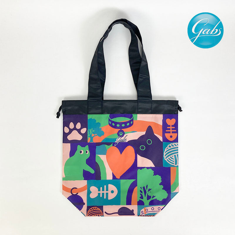 ショッピングバッグ gabs ガブス ねこ ねこちゃんモチーフ ポーチ付き