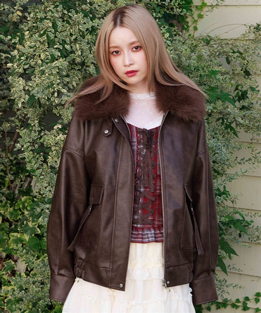 ファー付合成皮革ブルゾン | axes femme | axes femme online shop
