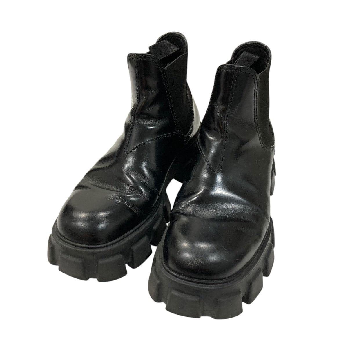 PRADA(プラダ) モノリス ブラッシュドレザーチェルシーブーツ2TE174