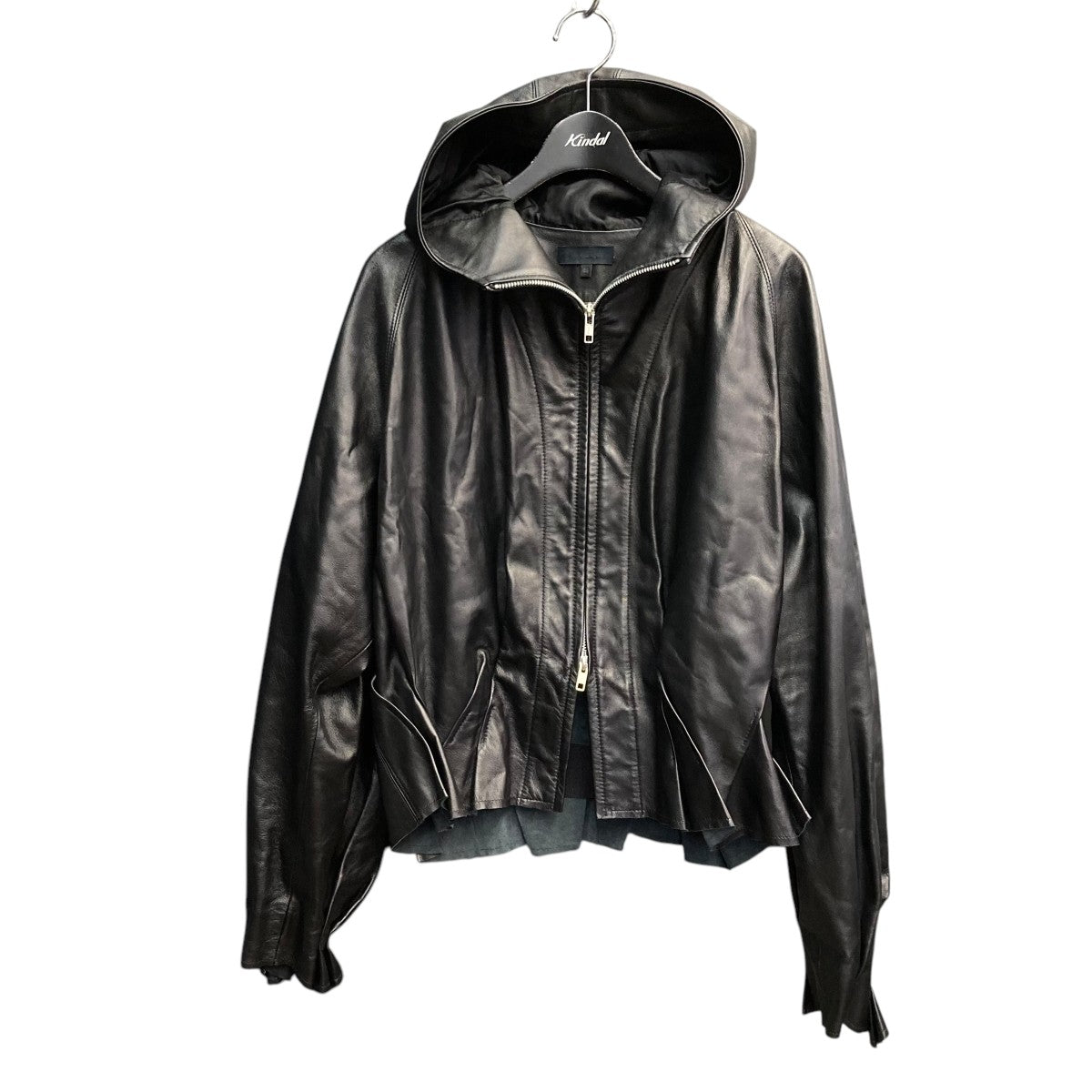 Omar Afridi(オマールアフリディ) PLEATED LEATHER HOODIEジップ