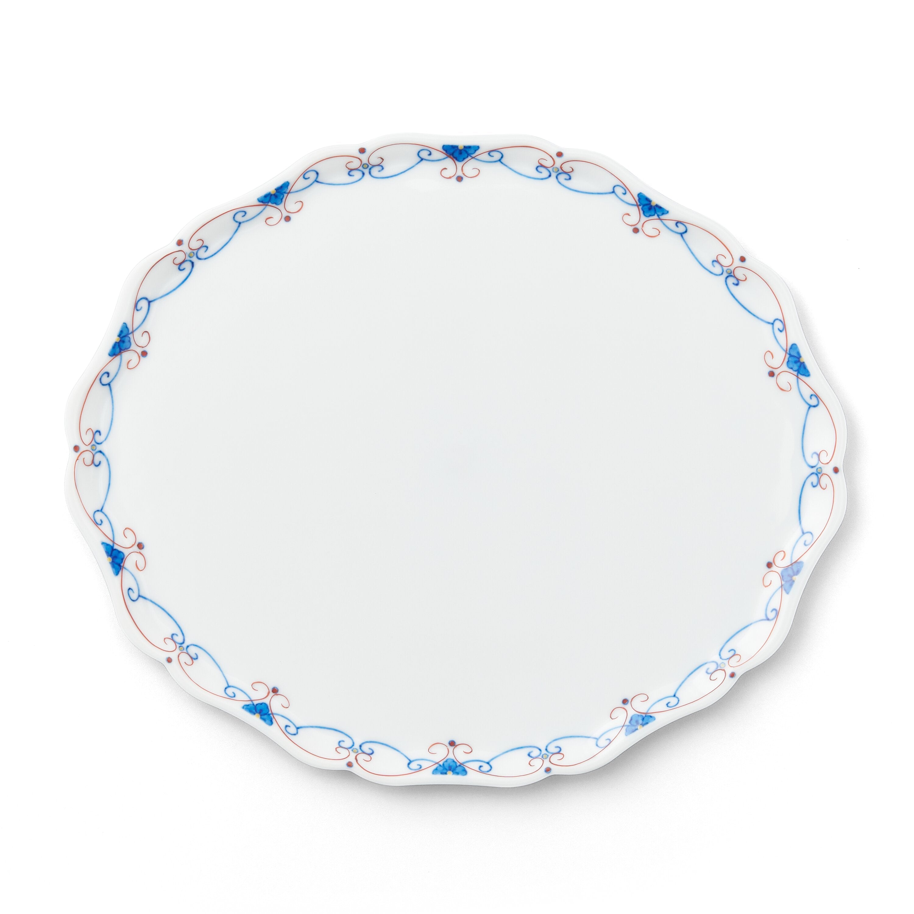 更紗文 木瓜オーバルプレート Φ28cm（青） | 畑萬陶苑 ONLINE SHOP