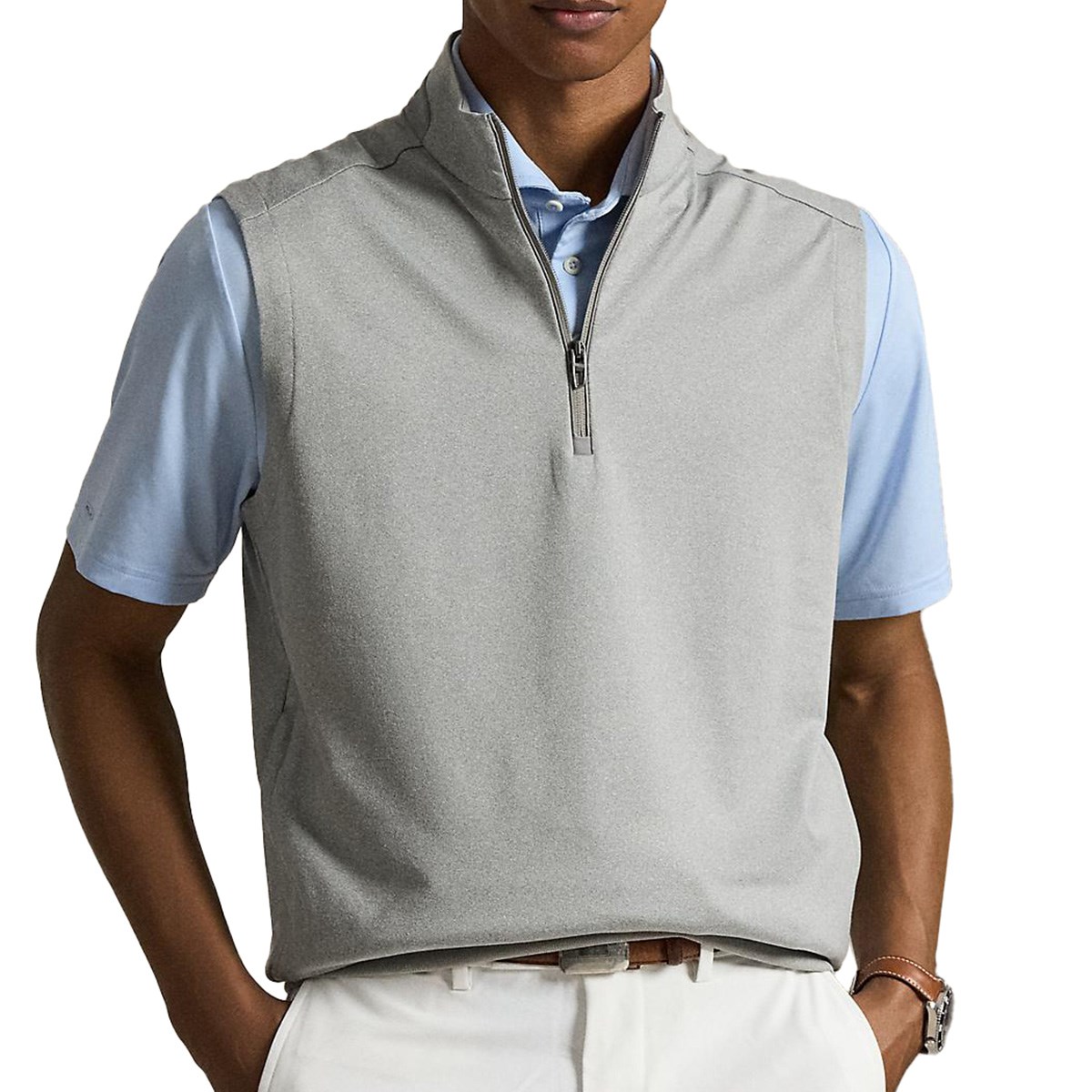 RLX ストレッチ ジャージー ジップ モックネックベスト(ベスト)|POLO