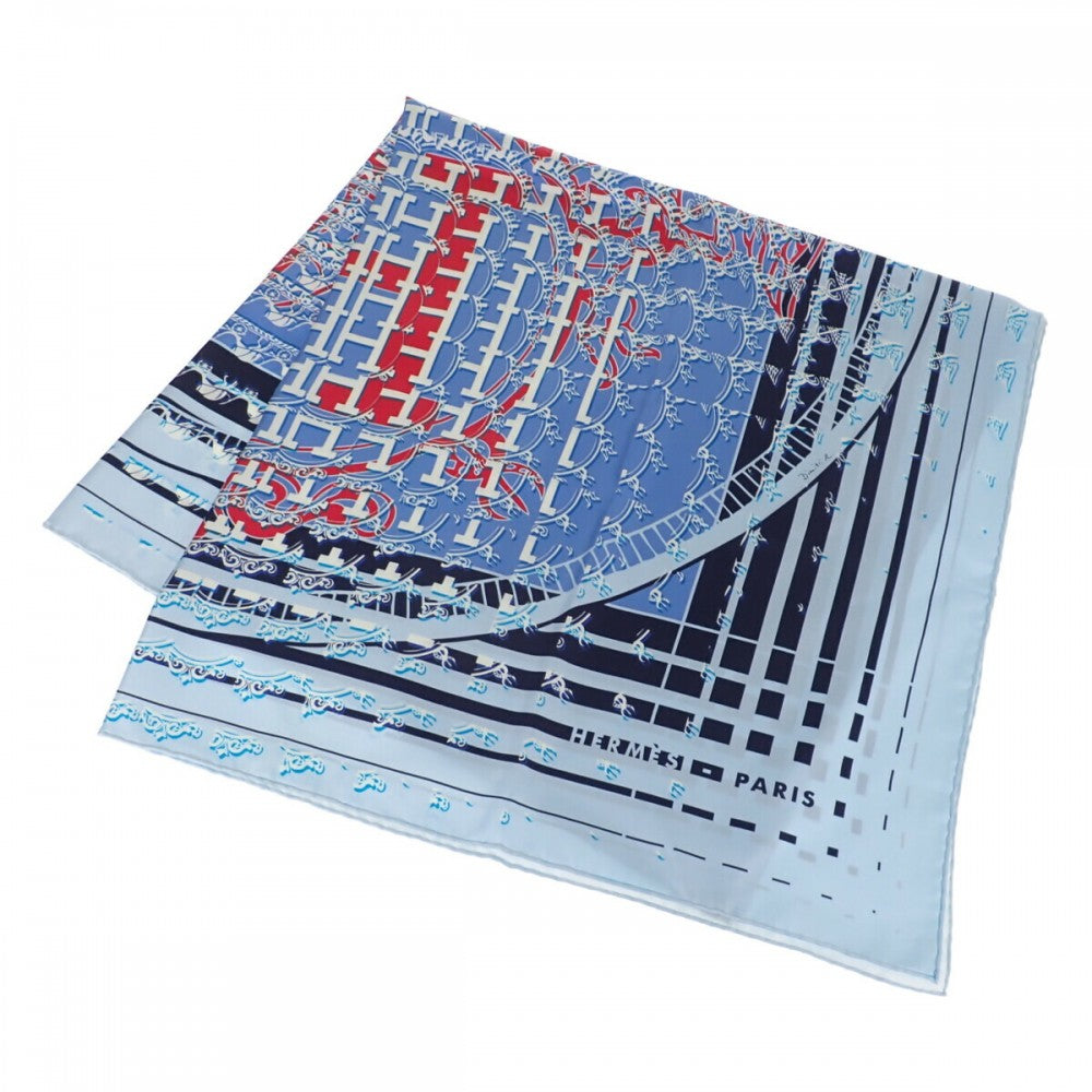 エルメス HERMES カレ90 銀座店10周年記念限定 スカーフ シルク ブルー