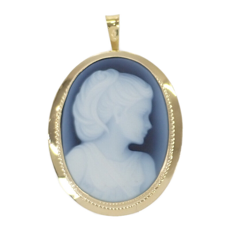 中古】 K18 デザインジュエリー カメオ ブローチ K18イエローゴールド