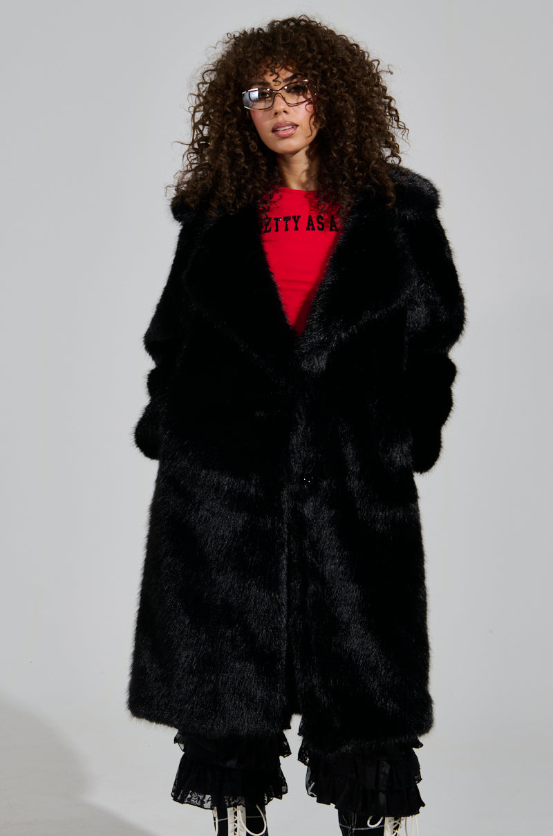 LENOX FAUX FUR TRENCH IN BLACK – AKIRA
