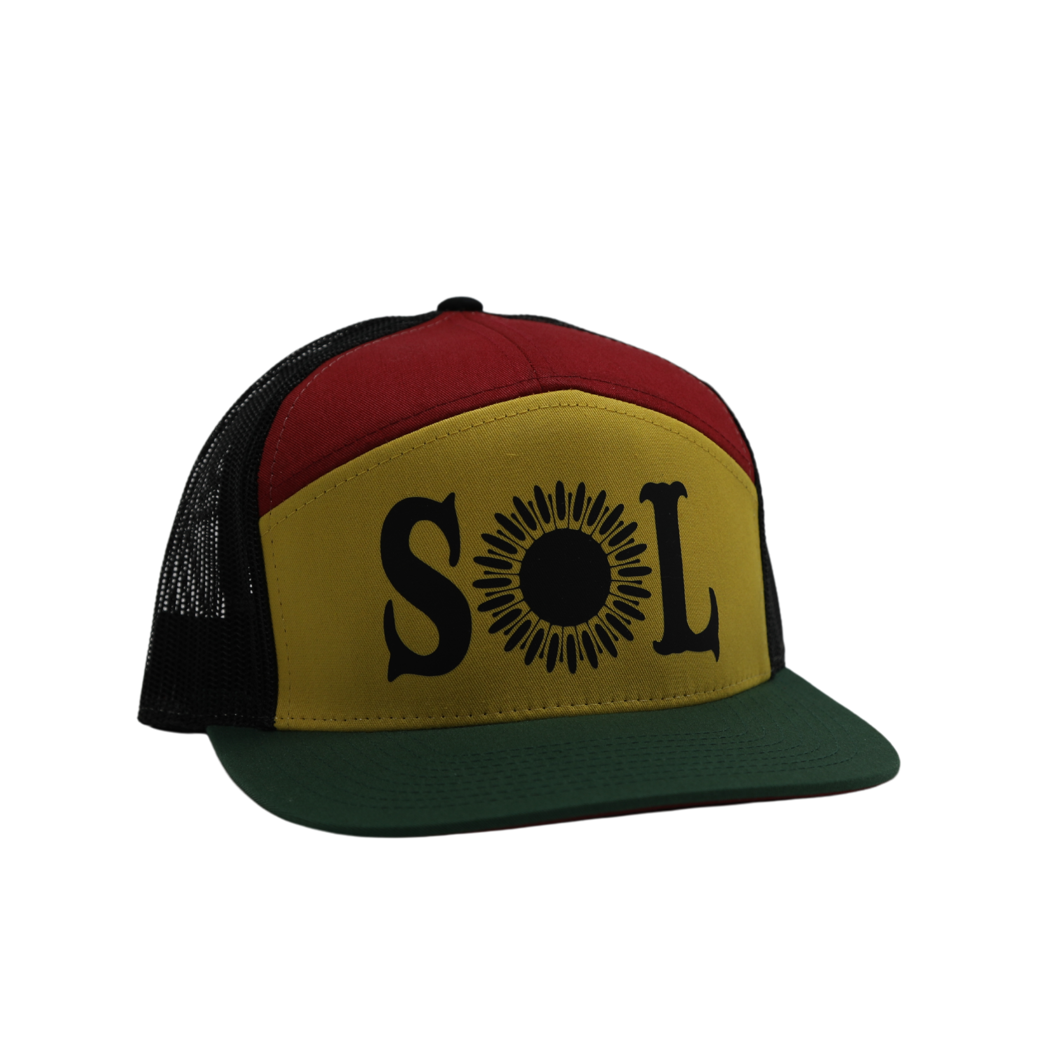 SOL Logo 7-Panel Rasta Hat | SOL Paddle Boards Apparel