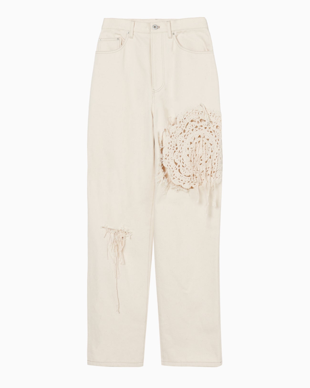 crochet knit motif damage denim – tanakadaisuke