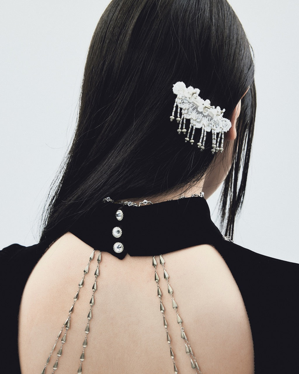 タナカダイスケ| snow bijou mini barrette white – tanakadaisuke