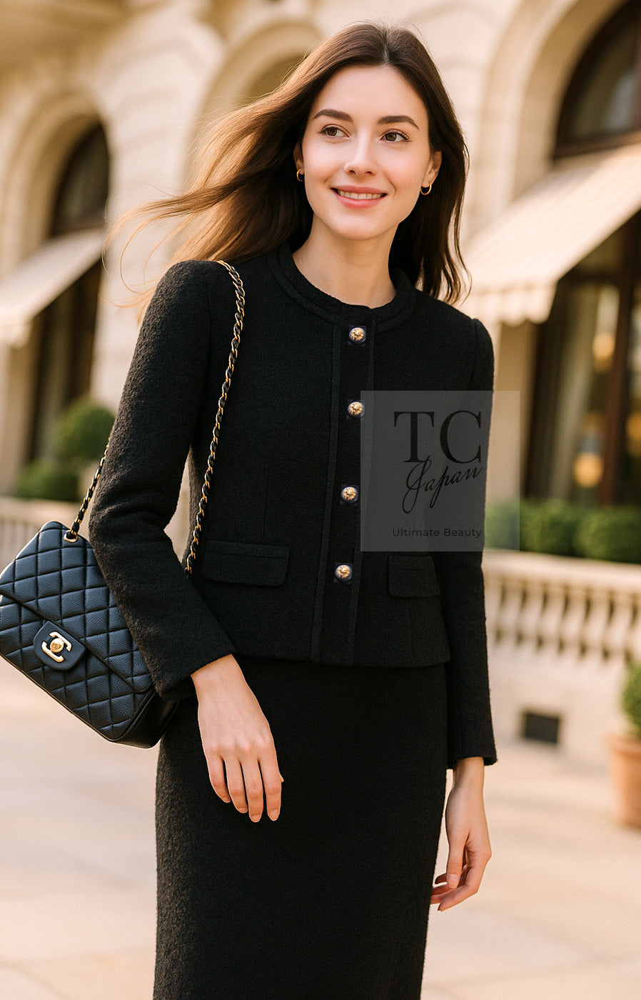 シャネル ヴィンテージ ジャケット スーツ CHANEL ブラック ライオン