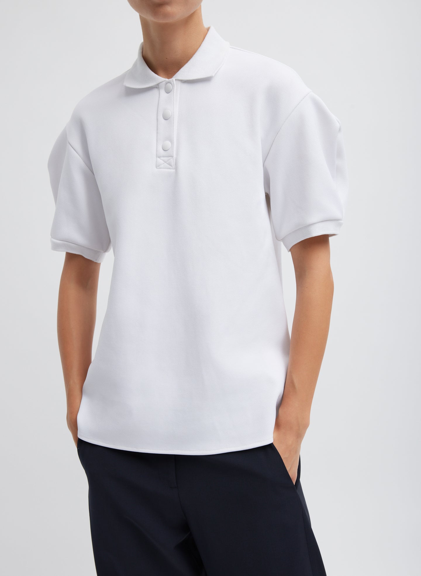 Luxe Pique Polo Shirt – Tibi Official