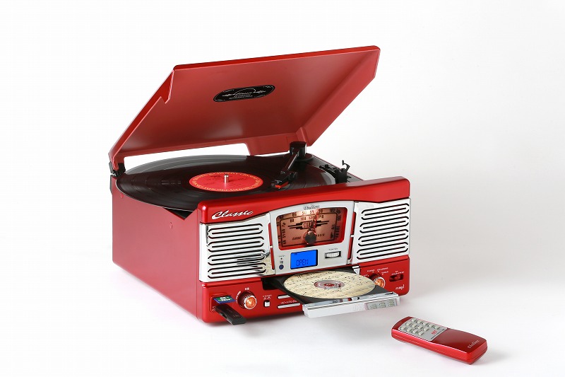 アメリカンポップス調レコードプレーヤー/TCD-682E/BLACK/RED – TOHSHOH