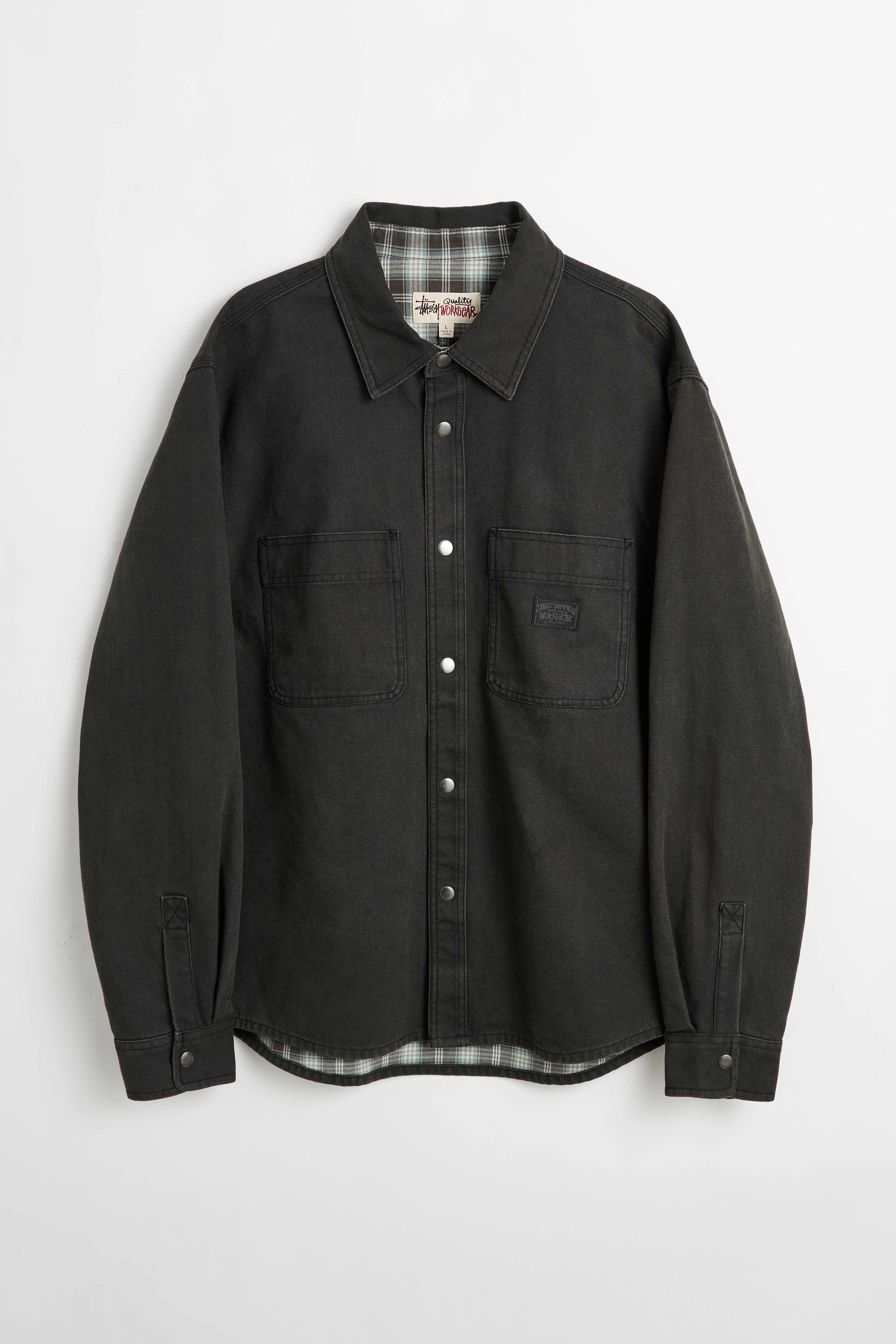 Stüssy Heavy Washed Canvas Shirt Black – Très Bien