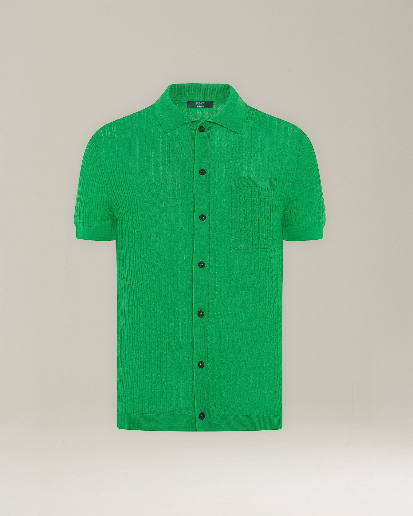 Knt Wool And Silk Knit Shirt Green | Kiton