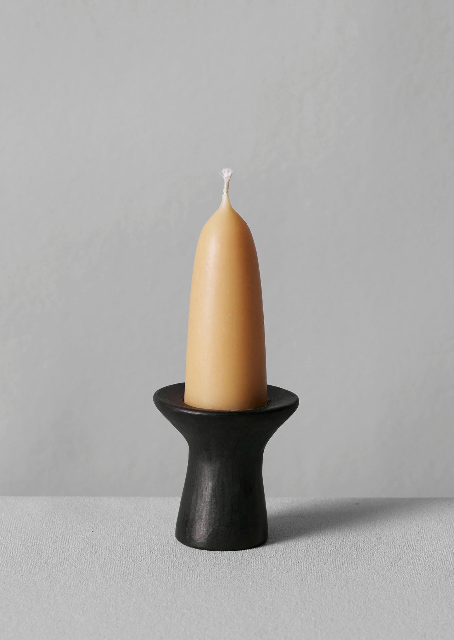 Longpi Stubby Candle Holder | Black Clay | TOAST