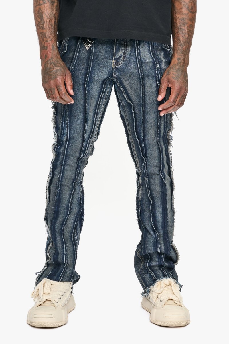 Twisted Stacked Denim Blue Black Wash Denim – Valabasas