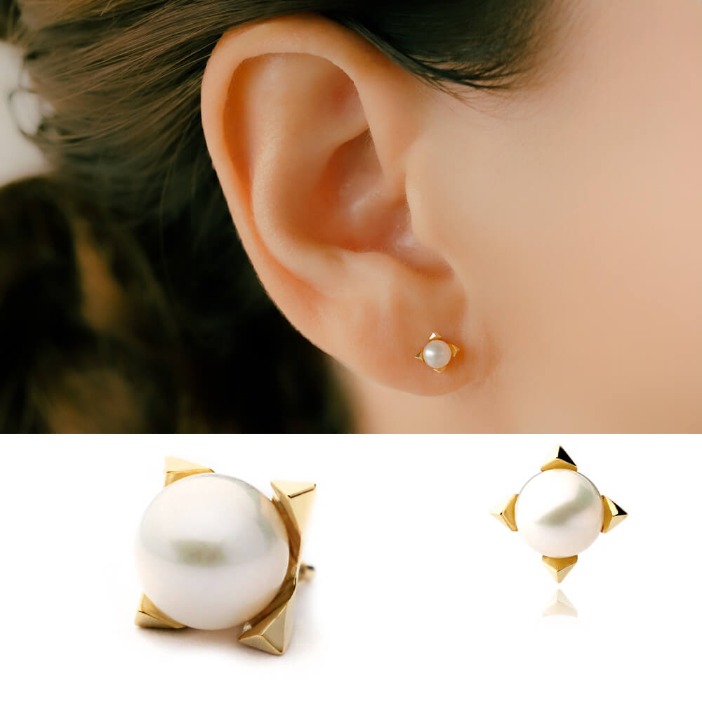 K18 パール ボディピアス │アコヤ真珠 軟骨ピアス – PICOLLET