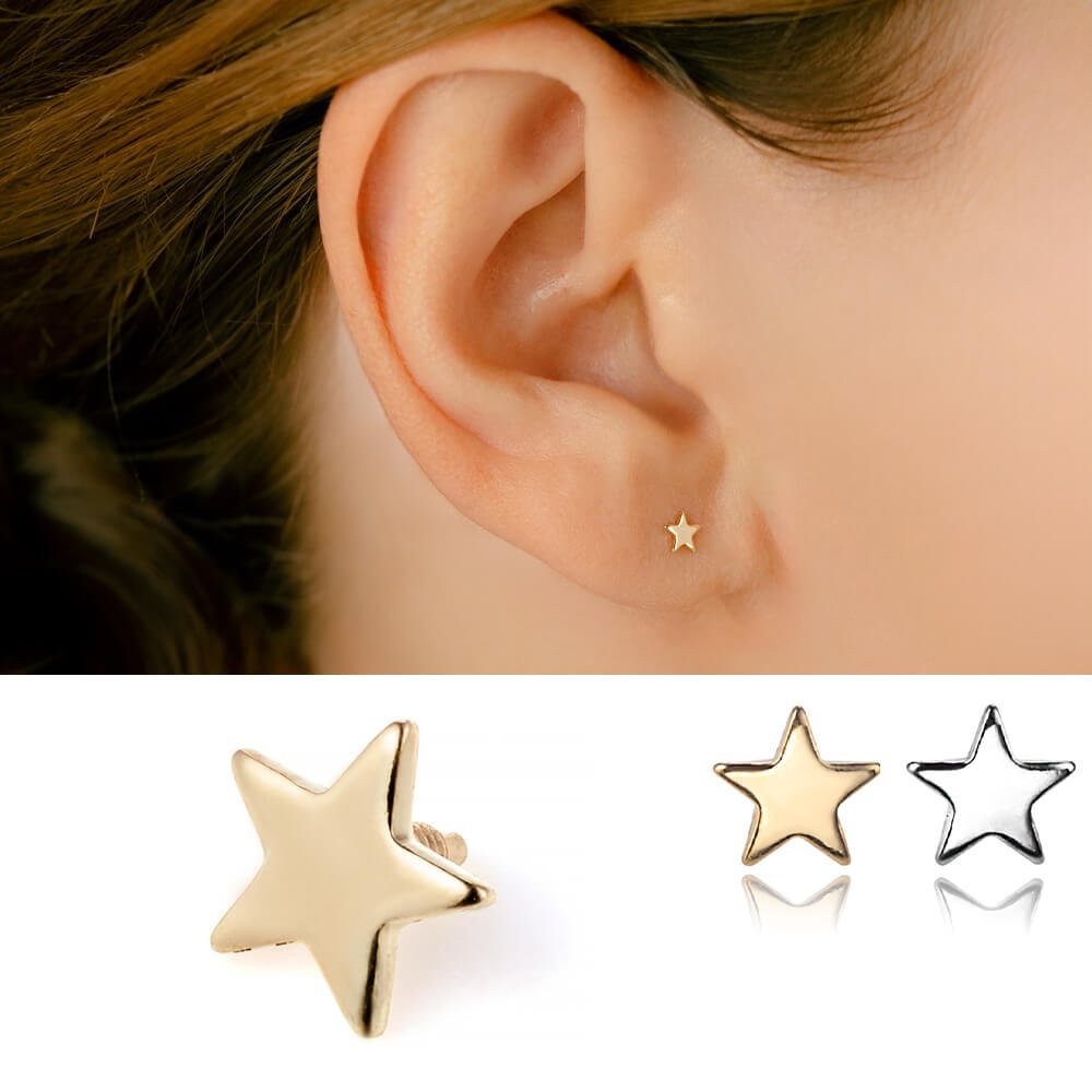 スターモチーフ】ダイスピアス・ロックピアス │ K10 STAR S – PICOLLET