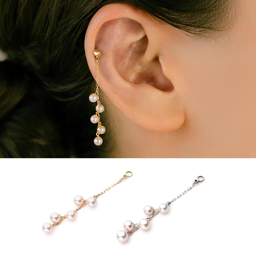 K18 天然パール 揺れるピアスチャーム│アコヤ真珠 – PICOLLET