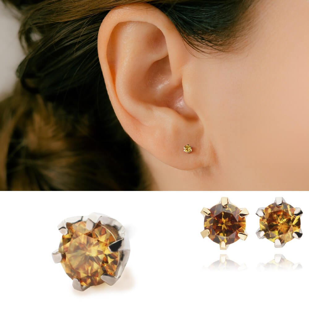 K18/Pt スフェーン 希少石 軟骨ピアス・ボディピアス │14ゲージ/16