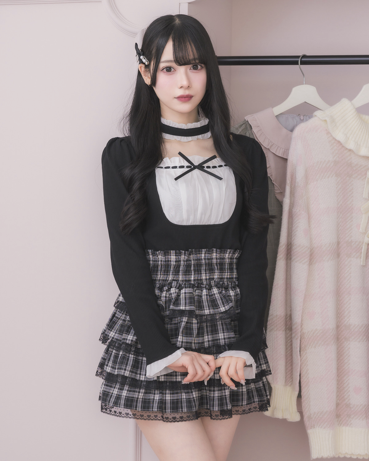 ラウンドフリルチョーカーカットソー – pium